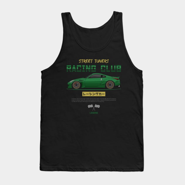 Midnight Racer Green 350 Z JDM Tank Top by GoldenTuners